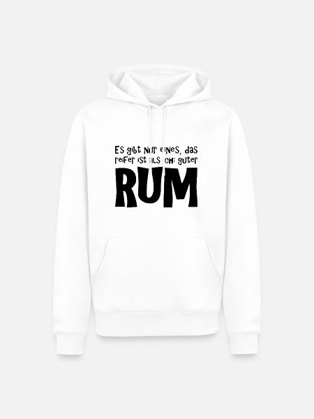 Rum - Spruch - lustig - Männer Premium Bio Hoodie - Weiß