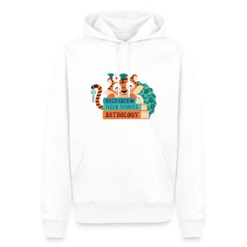Tiger with books - Men’s Premium Organic Hoodie - white - Front - Nico (187cm)