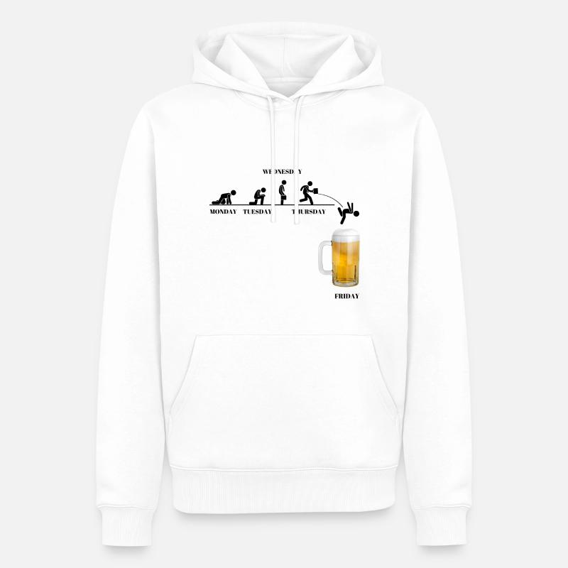 Fin de la semaine - Sweat à capuche Premium bio Homme - blanc