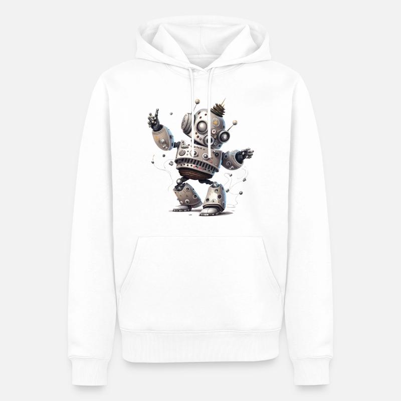 Robot dansant - Sweat à capuche Premium bio Homme - blanc