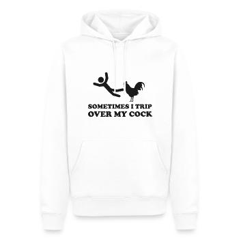 Manchmal stolpere ich über meinen Schwanz - Männer Premium Bio Hoodie - Weiß - Vorne - Nico (187cm)