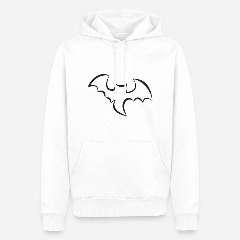 Conception de chauve-souris effrayante - Sweat à capuche Premium bio Homme - blanc