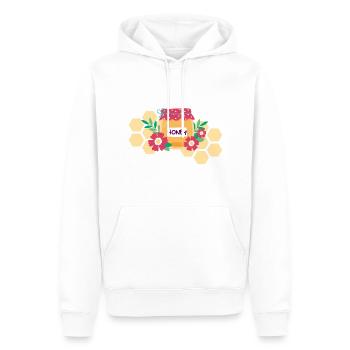 Miel de fleurs - Sweat à capuche Premium bio Homme - blanc - Devant - Nico (187cm)