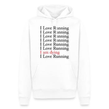 I Love Running - Sweat à capuche Premium bio Homme - blanc - Devant - Nico (187cm)