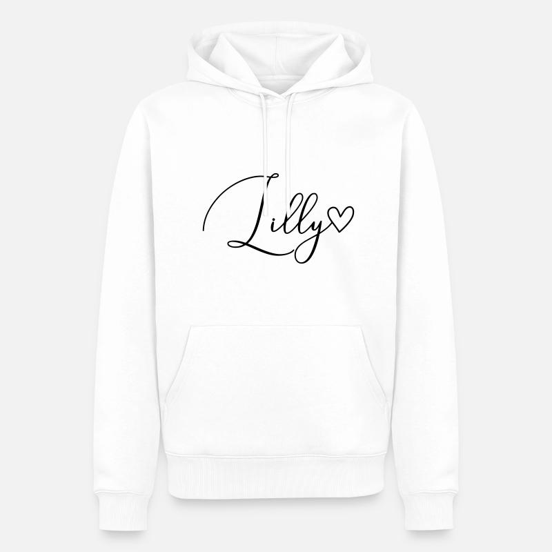 Lilly Name Vorname Mädchen - Männer Premium Bio Hoodie - Weiß