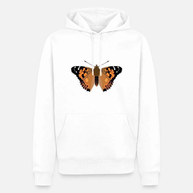 Papillon - Sweat à capuche Premium bio Homme - blanc