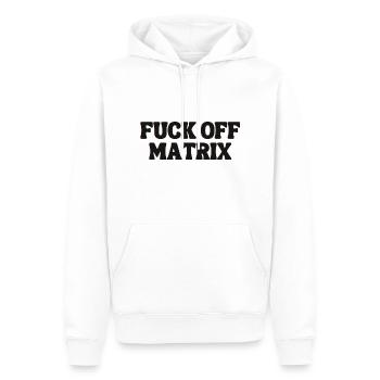FUCK OFF MATRIX die ultimative Messages - Männer Premium Bio Hoodie - Weiß - Vorne - Nico (187cm)