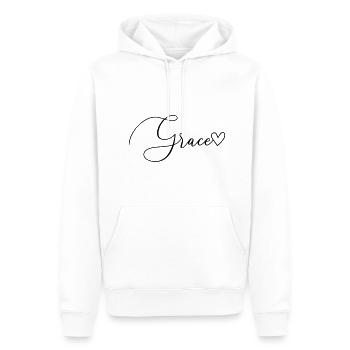 Grace Nom Prénom Fille - Sweat à capuche Premium bio Homme - blanc - Devant - Nico (187cm)