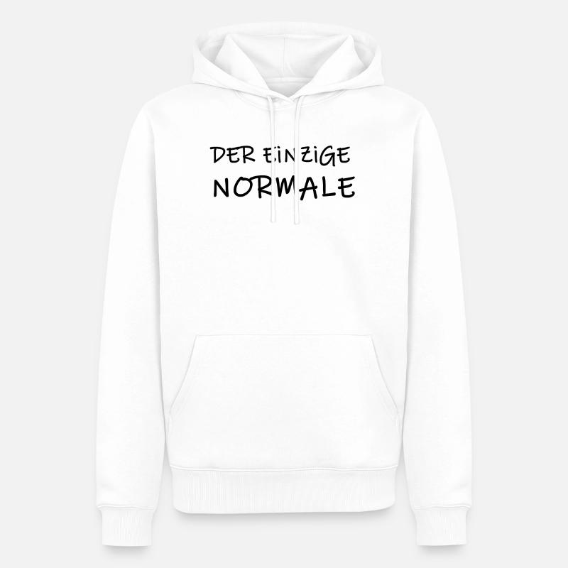 Der einzige Normale - Männer Premium Bio Hoodie - Weiß