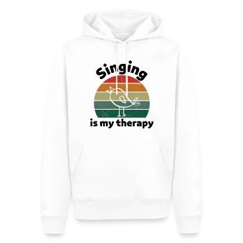 Singing is my therapy! schwarz - Männer Premium Bio Hoodie - Weiß - Vorne - Nico (187cm)