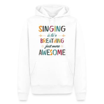 Singing is like breathing just more awesome Retro - Männer Premium Bio Hoodie - Weiß - Vorne - Nico (187cm)