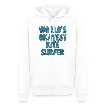 world's okayest kite surfer dunkelblau - Männer Premium Bio Hoodie - Weiß - Vorne - Nico (187cm)