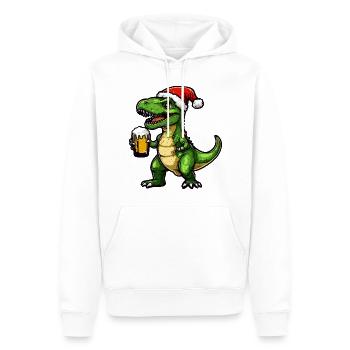 Dinosaurier T-Rex Weihnachten Bier - Männer Premium Bio Hoodie - Weiß - Vorne - Nico (187cm)