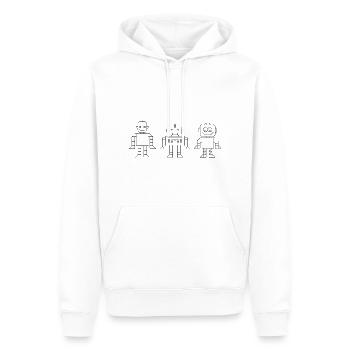 Robot - Sweat à capuche Premium bio Homme - blanc - Devant - Nico (187cm)