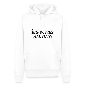Surf - Surfeur - Surfeur - Surfergirl - Vagues - Sweat à capuche Premium bio Homme - blanc - Devant - Nico (187cm)