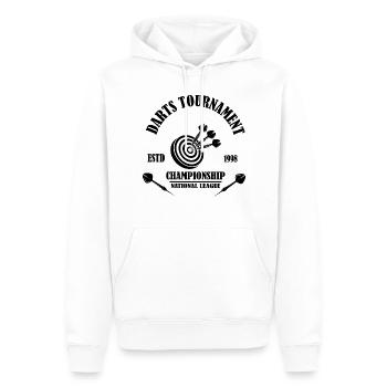 Dart Tournament Champions Chip Design - Men’s Premium Organic Hoodie - white - Front - Nico (187cm)