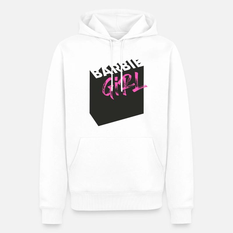 Barbie Girl Écriture - Sweat à capuche Premium bio Homme - blanc