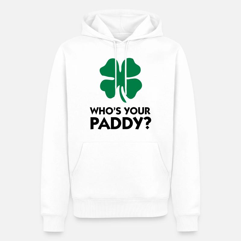 Wer ist dein Paddy? - Männer Premium Bio Hoodie - Weiß