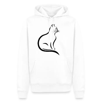 CAT / CAT - Herre Premium økologisk hoodie - hvid - Foran - Nico (187cm)
