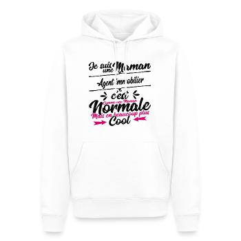 Maman Agent immobilier cadeau - Sweat à capuche Premium bio Homme - blanc - Devant - Nico (187cm)