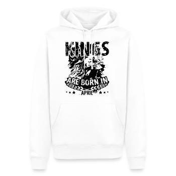 April Geburtstag Geschenk Könige geboren Geburt - Männer Premium Bio Hoodie - Weiß - Vorne - Nico (187cm)