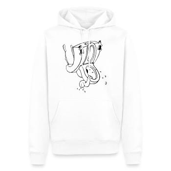 toilettes fou - Sweat à capuche Premium bio Homme - blanc - Devant - Nico (187cm)