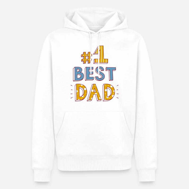 # 1 Meilleur papa - Sweat à capuche Premium bio Homme - blanc