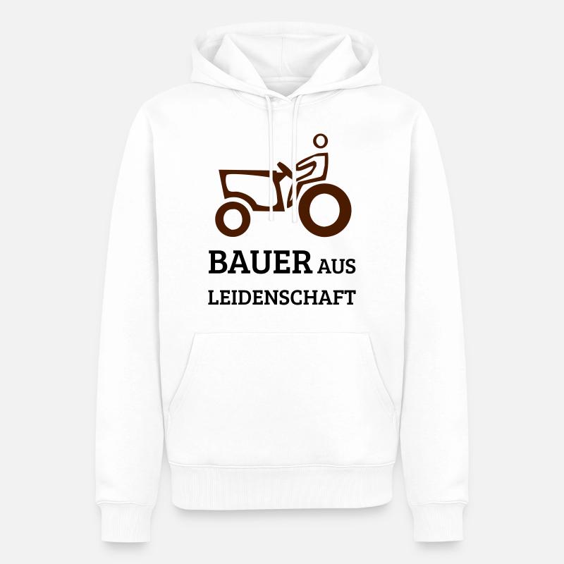 Bauer Leidenschaft - Männer Premium Bio Hoodie - Weiß