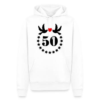 Goldene Hochzeit 50. Geburtstag Hochzeitstag - Männer Premium Bio Hoodie - Weiß - Vorne - Nico (187cm)