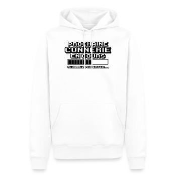 prochaine connerie en cours - Sweat à capuche Premium bio Homme - blanc - Devant - Nico (187cm)