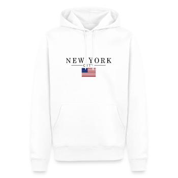 New York City - NY - NYC - new york city - Amérique - Sweat à capuche Premium bio Homme - blanc - Devant - Nico (187cm)