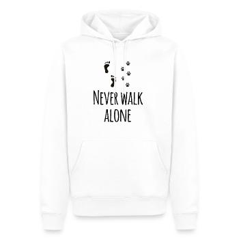 never walk alone - Männer Premium Bio Hoodie - Weiß - Vorne - Nico (187cm)