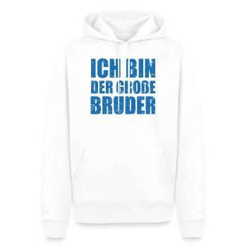 Je suis le grand frère - Sweat à capuche Premium bio Homme - blanc - Devant - Nico (187cm)