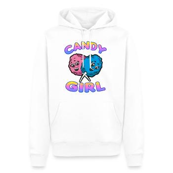 CANDY GIRL Barbe à papa - Sweat à capuche Premium bio Homme - blanc - Devant - Nico (187cm)