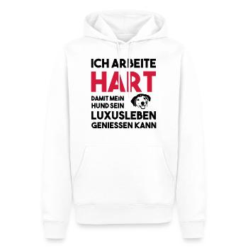 ICH ARBEITE HART FÜR MEINEN HUND Geschenk - Männer Premium Bio Hoodie - Weiß - Vorne - Nico (187cm)