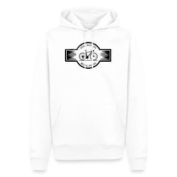 Less Petrol More Pedal Abzeichen RoB - Premium Shi - Männer Premium Bio Hoodie - Weiß - Vorne - Nico (187cm)
