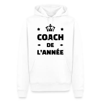 Coach / Coaching / Entraineur / Sport - Sweat à capuche Premium bio Homme - blanc - Devant - Nico (187cm)