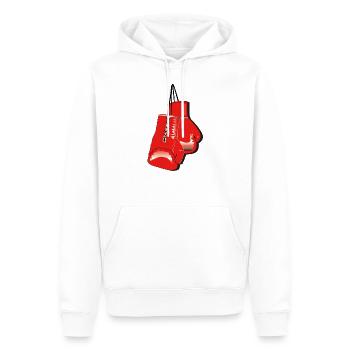 gants de boxe - Sweat à capuche Premium bio Homme - blanc - Devant - Nico (187cm)