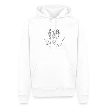 Hand in Hand - Männer Premium Bio Hoodie - Weiß - Vorne - Nico (187cm)