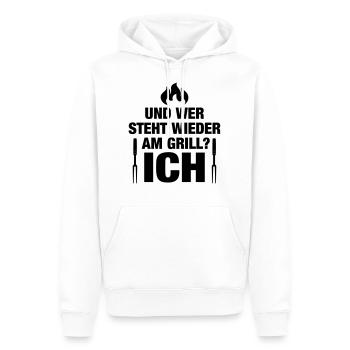 grillen Flamme Grillmeister Barbecue lustig Papa - Männer Premium Bio Hoodie - Weiß - Vorne - Nico (187cm)