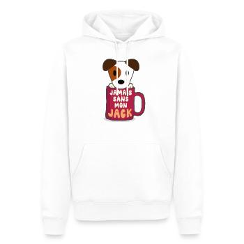 Jamais Sans Mon Jack Russel Cadeaux Chien Mignon - Sweat à capuche Premium bio Homme - blanc - Devant - Nico (187cm)