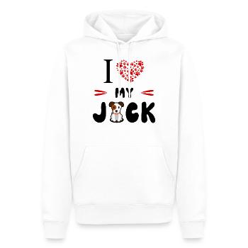 I love My Jack Russel - Propiétaire Aimer Chien - Men’s Premium Organic Hoodie - white - Front - Nico (187cm)