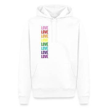 REGENBOGEN LOVE LIEBE GAY PRIDE LBGT HOMOSEXUELL - Männer Premium Bio Hoodie - Weiß - Vorne - Nico (187cm)