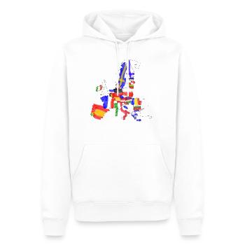 Union européenne avec des drapeaux sur la carte - Sweat à capuche Premium bio Homme - blanc - Devant - Nico (187cm)