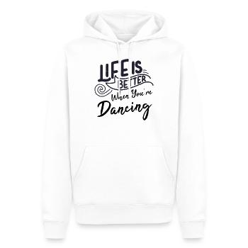 Life Is Beautiful When We Dance Dancer Gifts - Men’s Premium Organic Hoodie - white - Front - Nico (187cm)