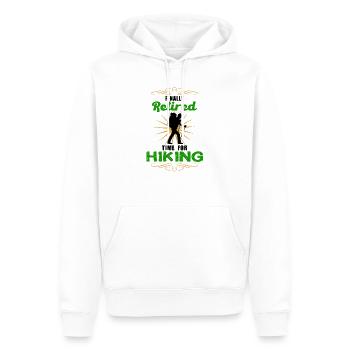 Enfin à la retraite temps pour la randonnée Endlich à la pension - Sweat à capuche Premium bio Homme - blanc - Devant - Nico (187cm)