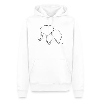 Origami Elefant - Männer Premium Bio Hoodie - Weiß - Vorne - Nico (187cm)