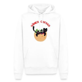 Faule Katze Liegt auf den Döner Kebab ( Catbab ) - Männer Premium Bio Hoodie - Weiß - Vorne - Nico (187cm)