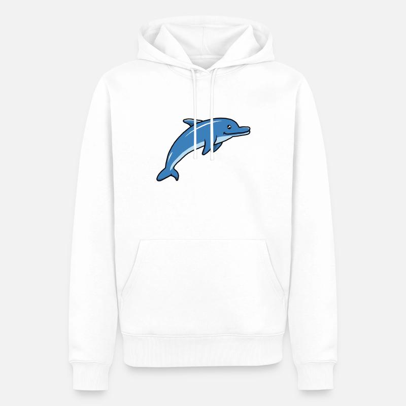 Delfin, süß - Männer Premium Bio Hoodie - Weiß