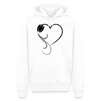 Cadre de tulipe fleur coeur - Sweat à capuche Premium bio Homme - blanc - Devant - Nico (187cm)